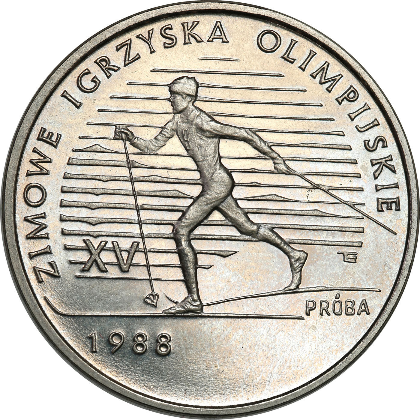 PRL. PRÓBA Nikiel 1000 złotych 1987 – XV Zimowe Igrzyska Olimpijskie